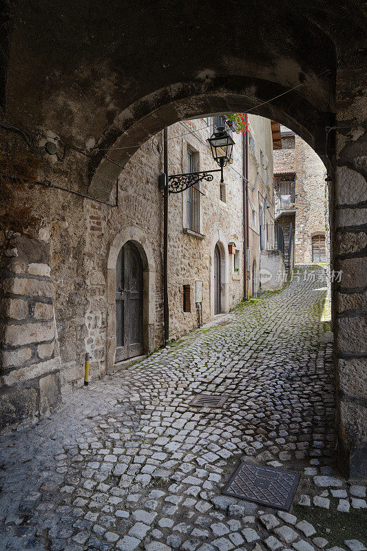 中世纪城镇中心，Campo di Giove Abruzzo意大利